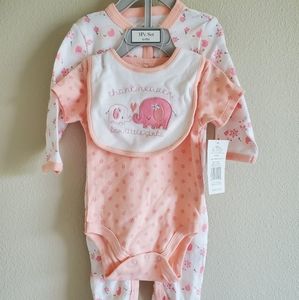 Baby girl 3 piece outfit set new 6 to 9m